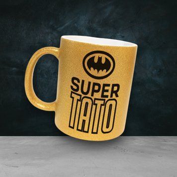 Чашка Для Тата Чашка гліттер з написом "Super тато" GLT0039 фото