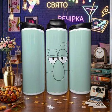 Кружка Губка Боб Квадратные Штаны Термокружка для горячих и холодных напитков со Сквидвардом Щупальца из мультфильма Губка Боб Квадратные Штаны TL0534 фото
