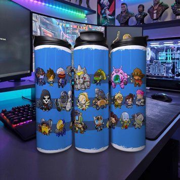 Чашка Overwatch Термочашка для гарячих та холодних напоїв з Ангелом, D.Va, Рейнхардтом та іншими персонажами з гри Overwatch TL0862 фото