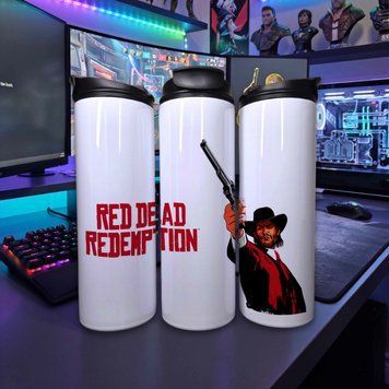 Чашка Red Dead Redemption Термочашка для гарячих та холодних напоїв з головним героєм з гри Red Dead Redemption та написом "RED DEAD REDEMPTION" TL0880 фото