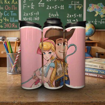 Кружка История игрушек Термокружка для горячих и холодных напитков с ковбоем Вуди и пастушкой Бо Пип из мультфильма История игрушек TL0605 фото