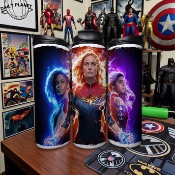Чашка Marvel Термочашка для гарячих та холодних напоїв з Капітан Марвел, Монікою Рамбо та Міс Марвел з фільму Марвел TL0719 фото