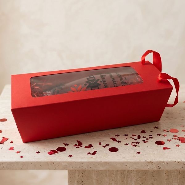 Чашка Для Ваз Червона подарункова коробка для вази з прозорим віконцем 🎁🏺 K0089 фото