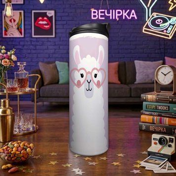 Чашка Тварини Термочашка для гарячих та холодних напоїв з ламою TL0464 фото