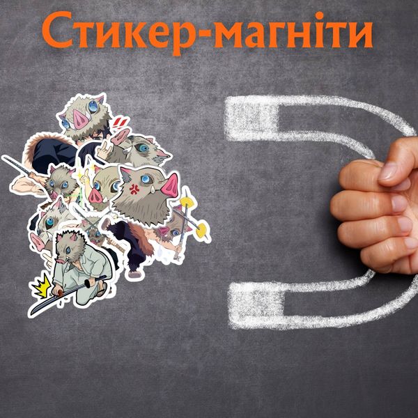 Кружка Аниме Набор магнитов Клинок, рассекающий демонов Иносуке 11 шт. Магниты по аниме Kimetsu no Yaiba MG0007 фото