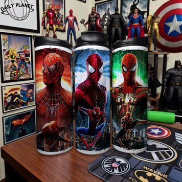 Чашка Marvel Термочашка для гарячих та холодних напоїв з Людиною-Павуком (Тобі Магуайр, Ендрю Гарфілд, Том Холланд) з фільму Марвел TL0686 фото